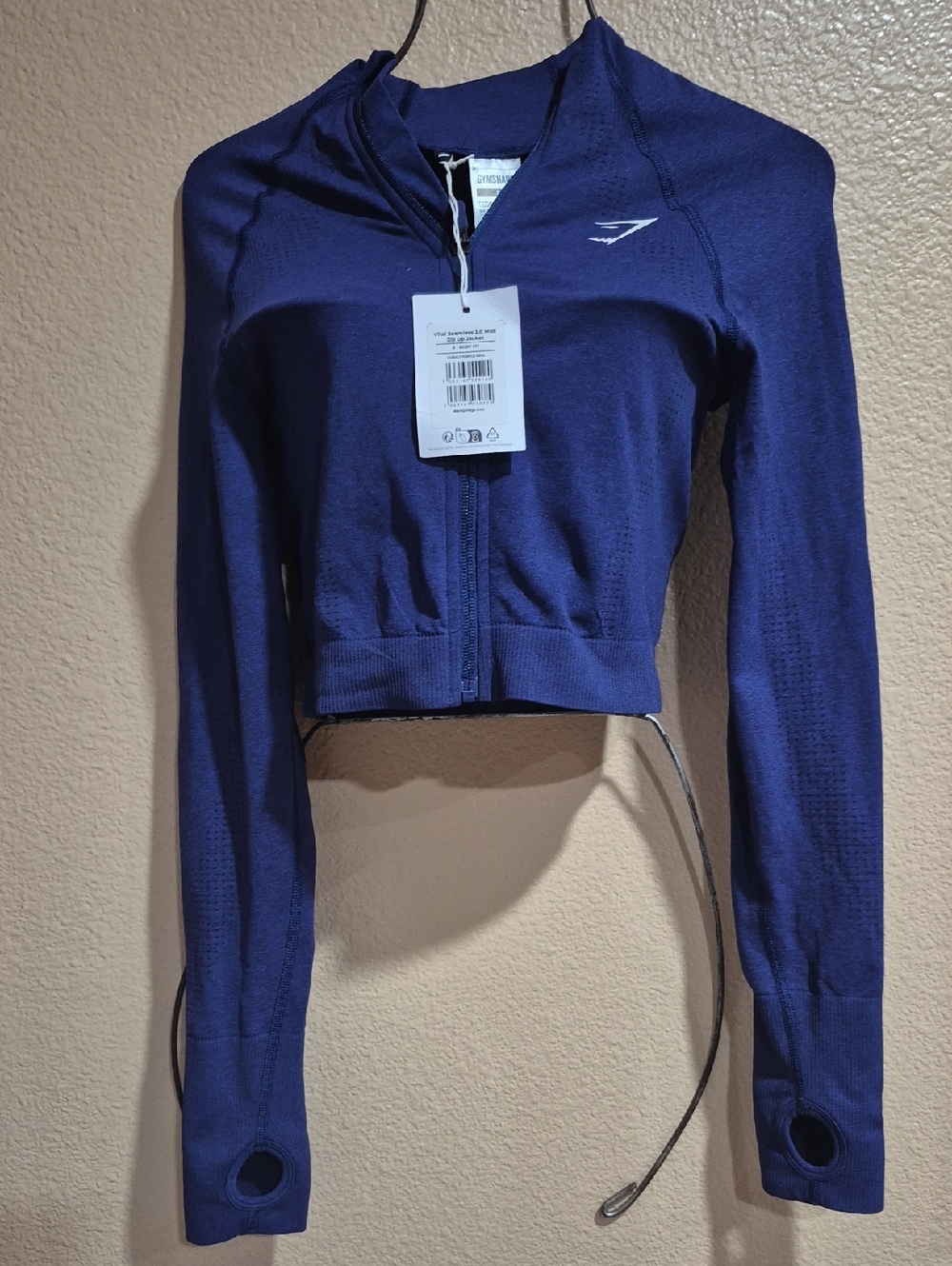 Vital Seamless 2.0 Midi Zip Up Jacket - Cobalt Purple Marl